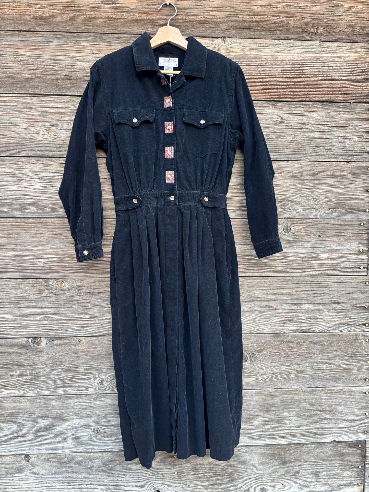 Black Corduroy Dress | Talbots 1980