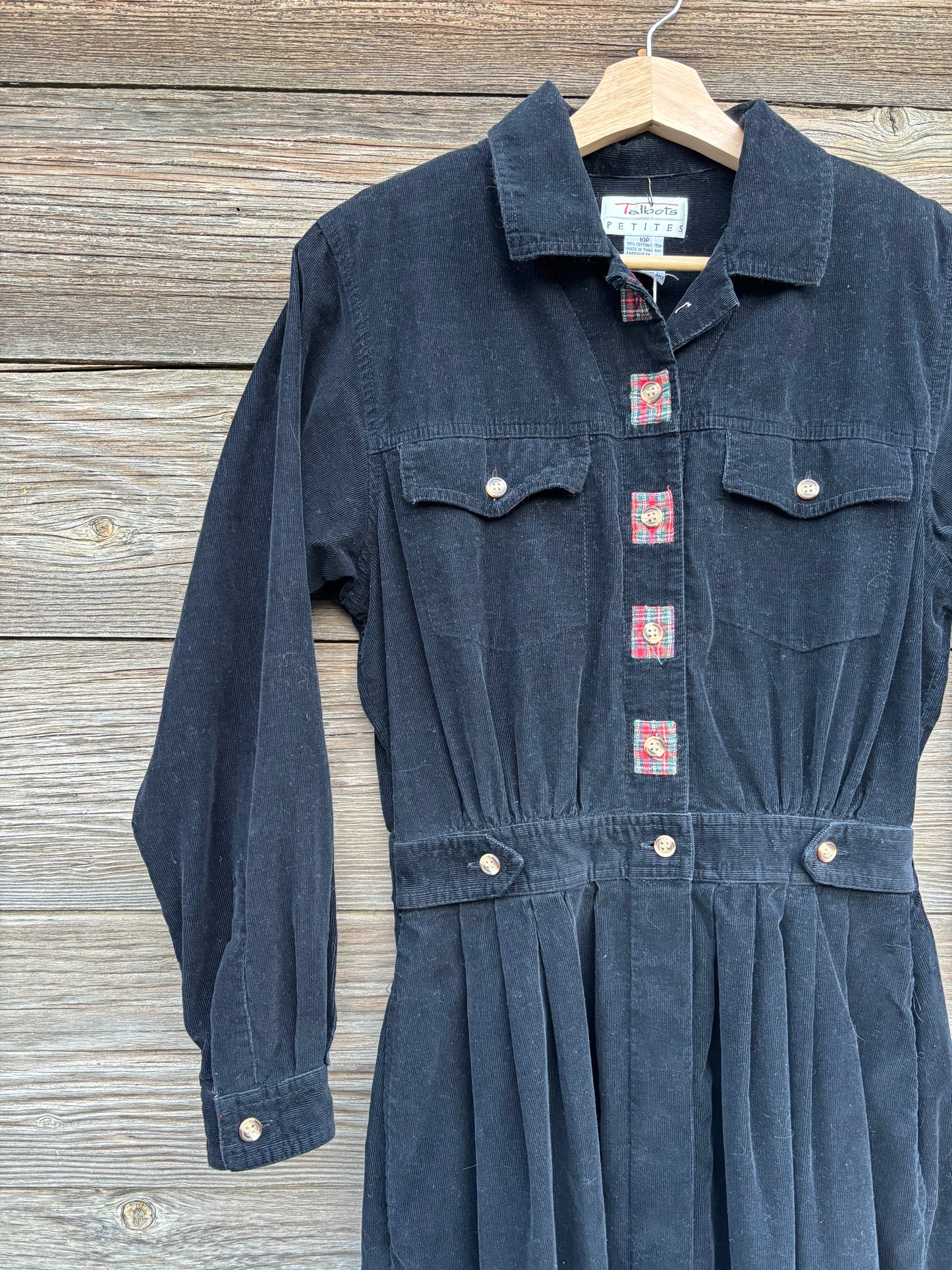 Black Corduroy Dress | Talbots 1980