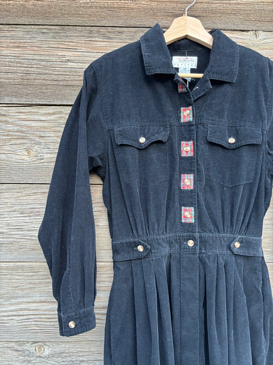 Black Corduroy Dress | Talbots 1980