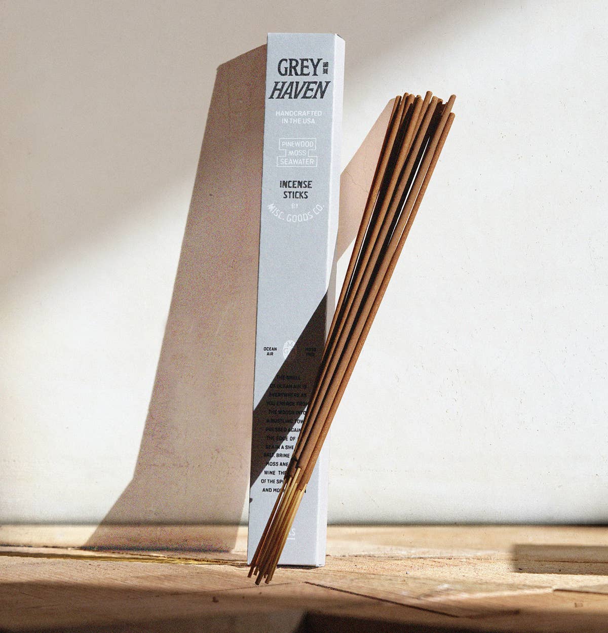 Greyhaven Natural Incense Sticks | Sea Air, Pinewood & Moss | Clean Burning | 20-Pack