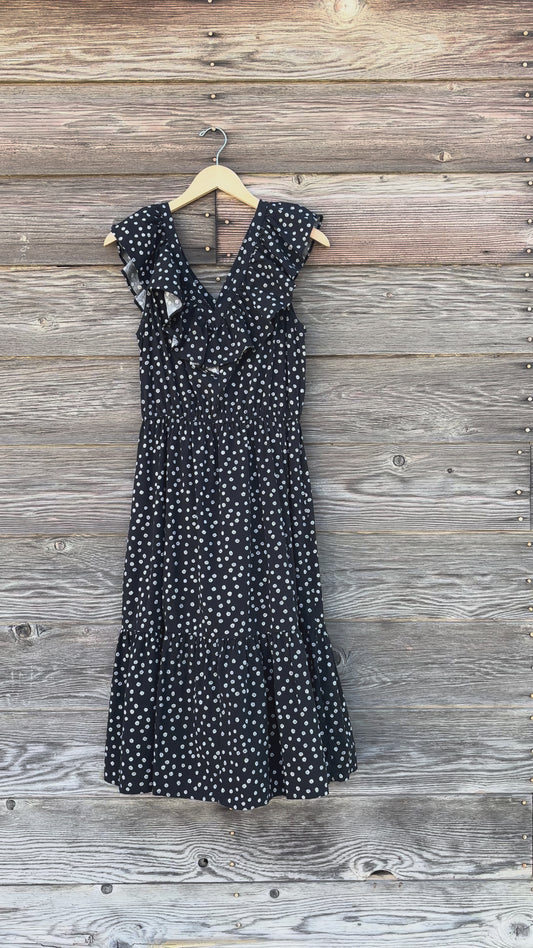 Banana republic black dress with daisies